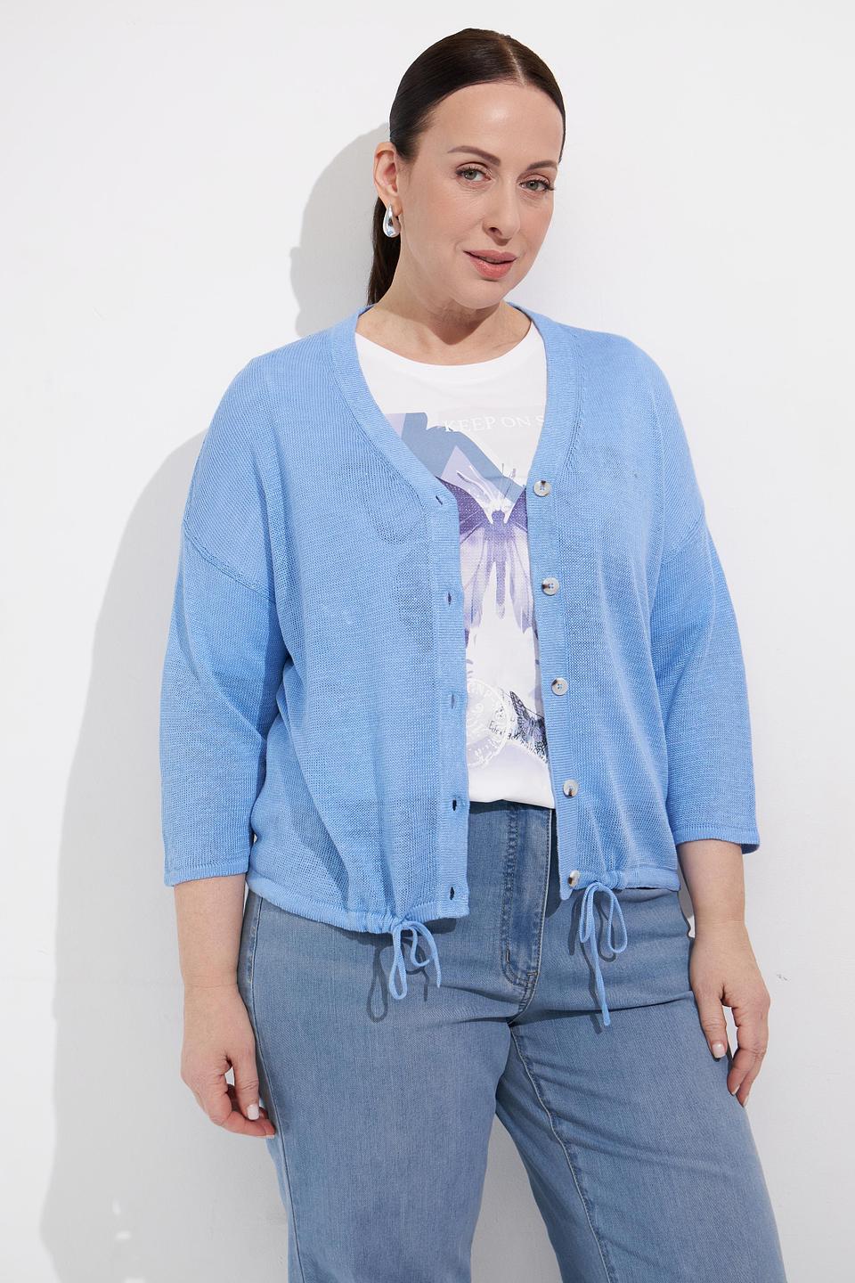 Жакет Rabe collection голубой льняной