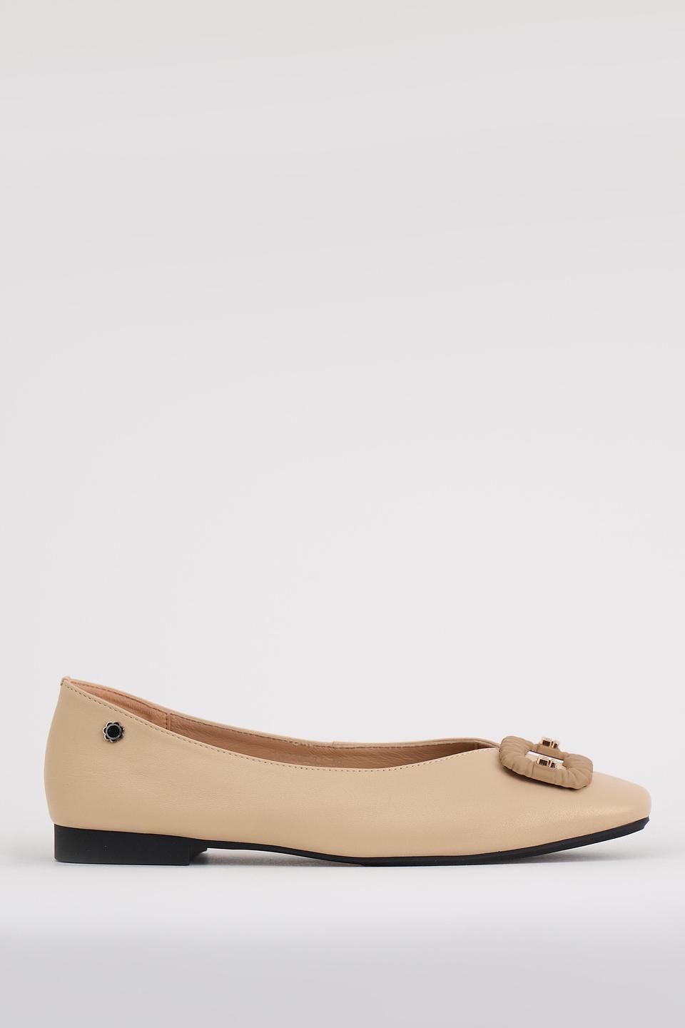 Балетки Tuffoni с бантом бежевые
