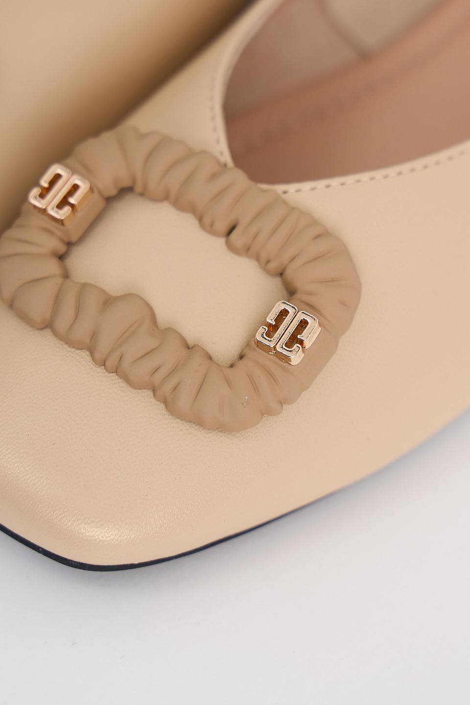 Балетки Tuffoni с бантом бежевые