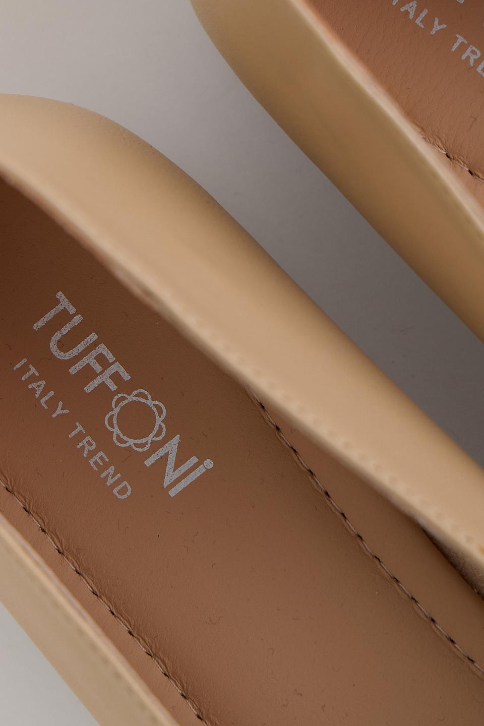 Балетки Tuffoni с бантом бежевые