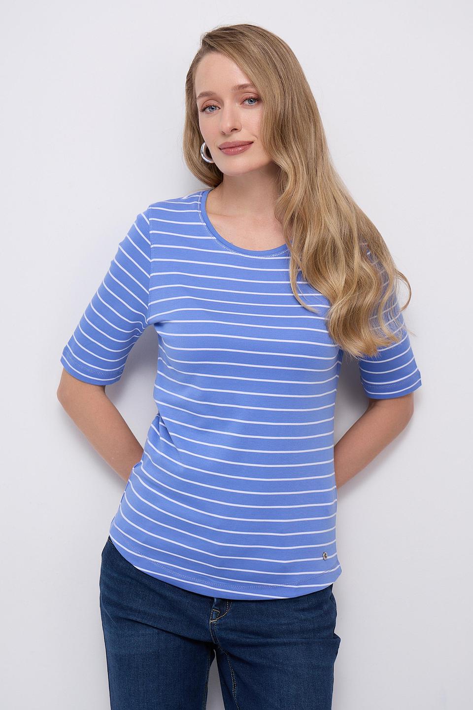 Футболка Clarina в полоску голубую