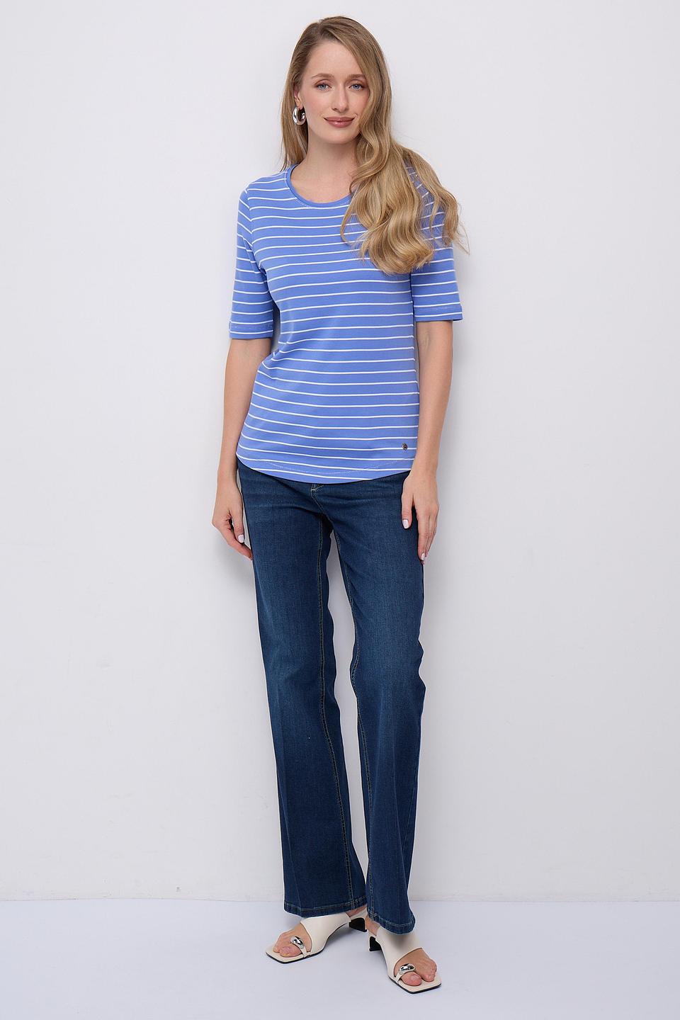Футболка Clarina в полоску голубую