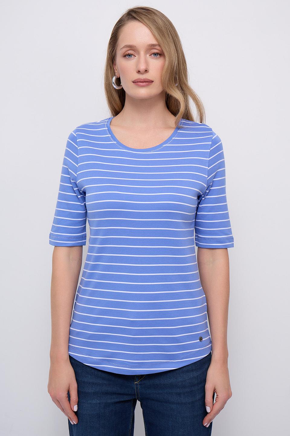 Футболка Clarina в полоску голубую