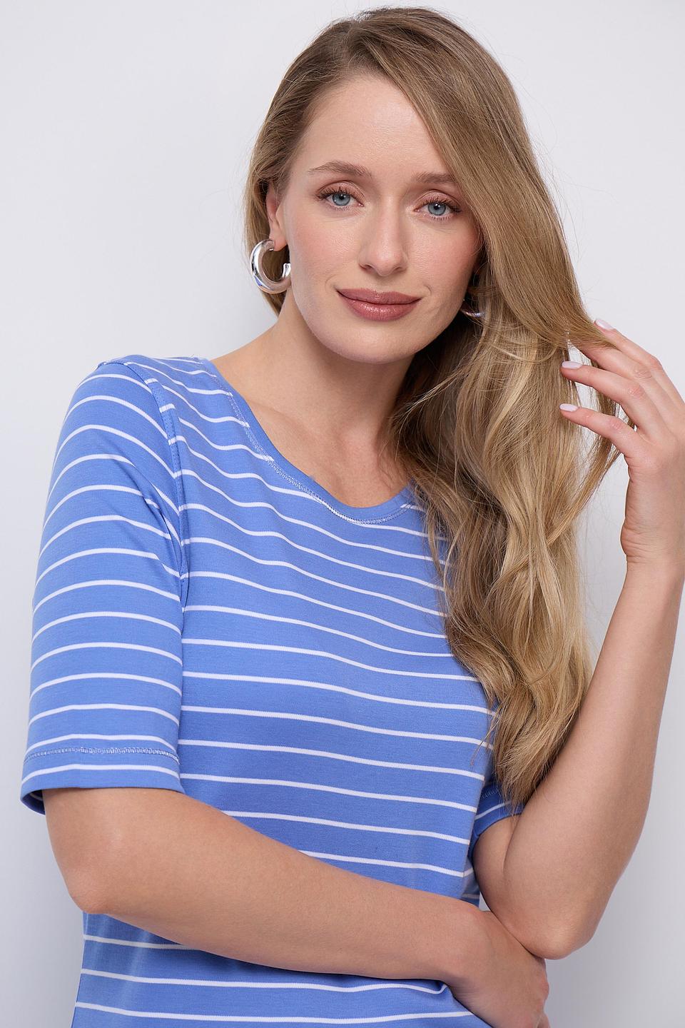 Футболка Clarina в полоску голубую