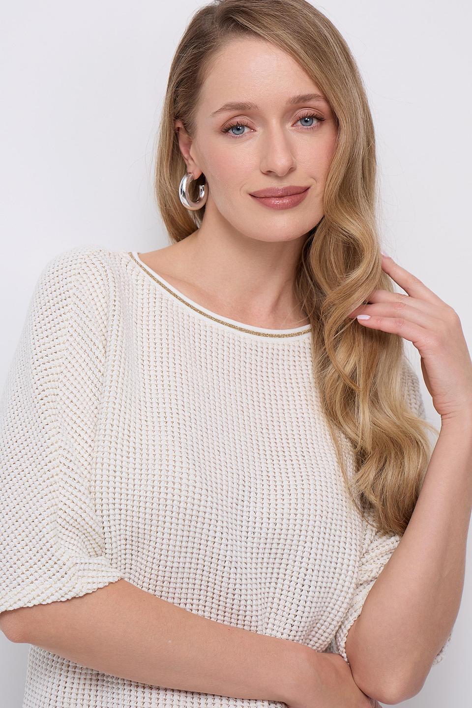 Пуловер Betty Barclay молочный с рукавами 3/4