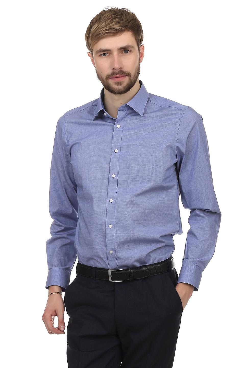 Рубашка Olymp голубая в клетку