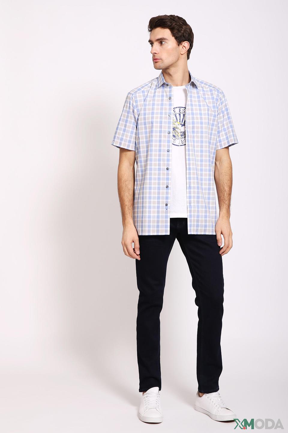 Рубашка кр-рукав Olymp в клетку