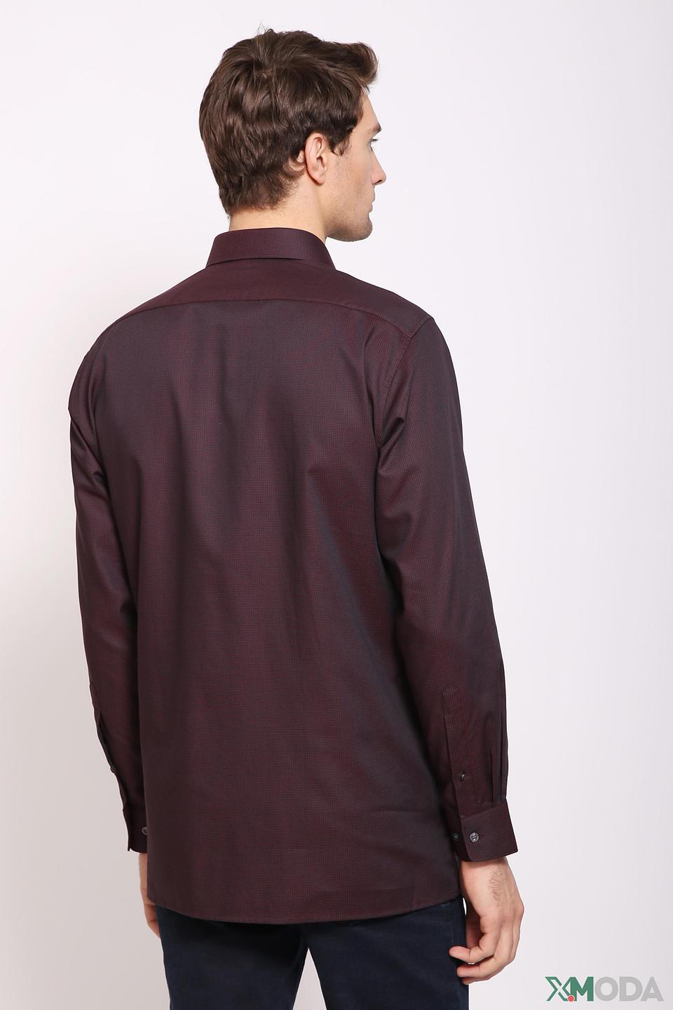 Рубашка Olymp бордовый приталенный