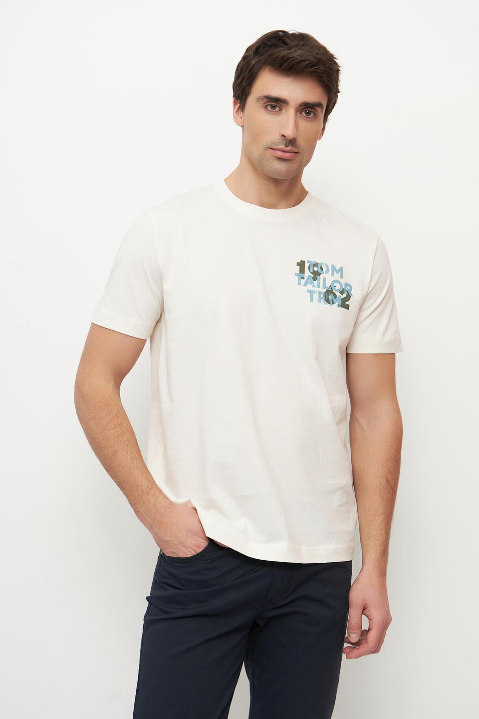Футболка Tom Tailor с логотипом бежевая