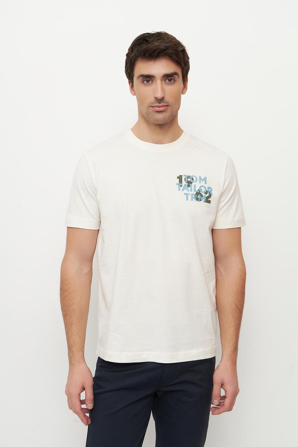 Футболка Tom Tailor с логотипом бежевая