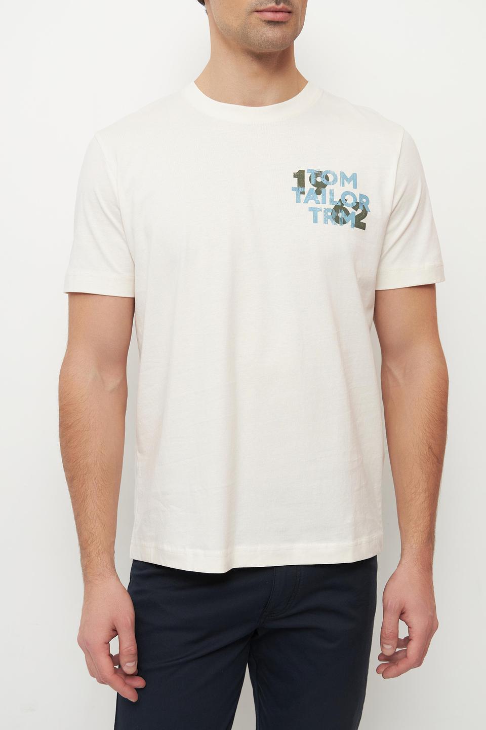 Футболка Tom Tailor с логотипом бежевая