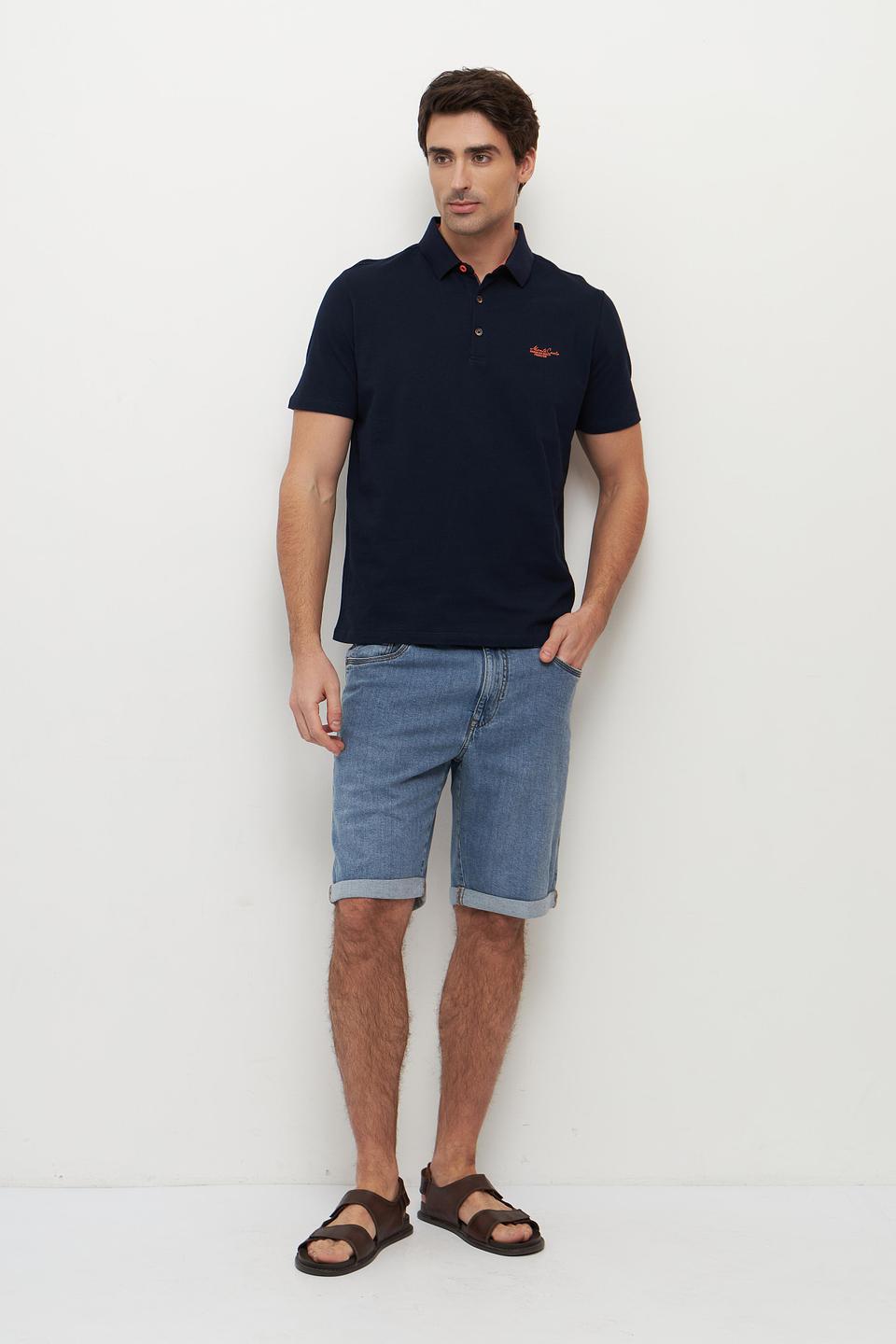 Поло Monte Carlo с вышивкой, тёмно-синее