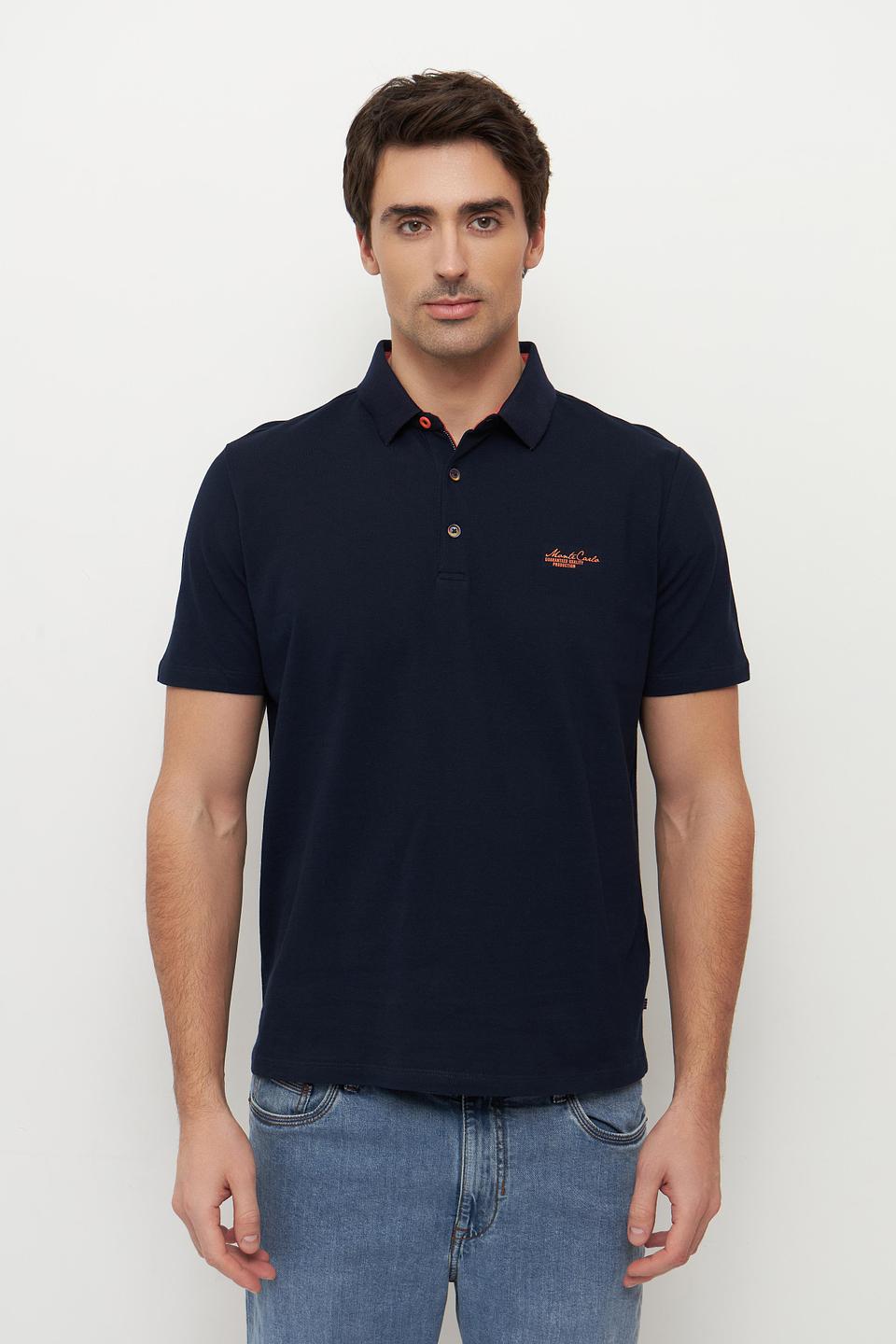 Поло Monte Carlo с вышивкой, тёмно-синее
