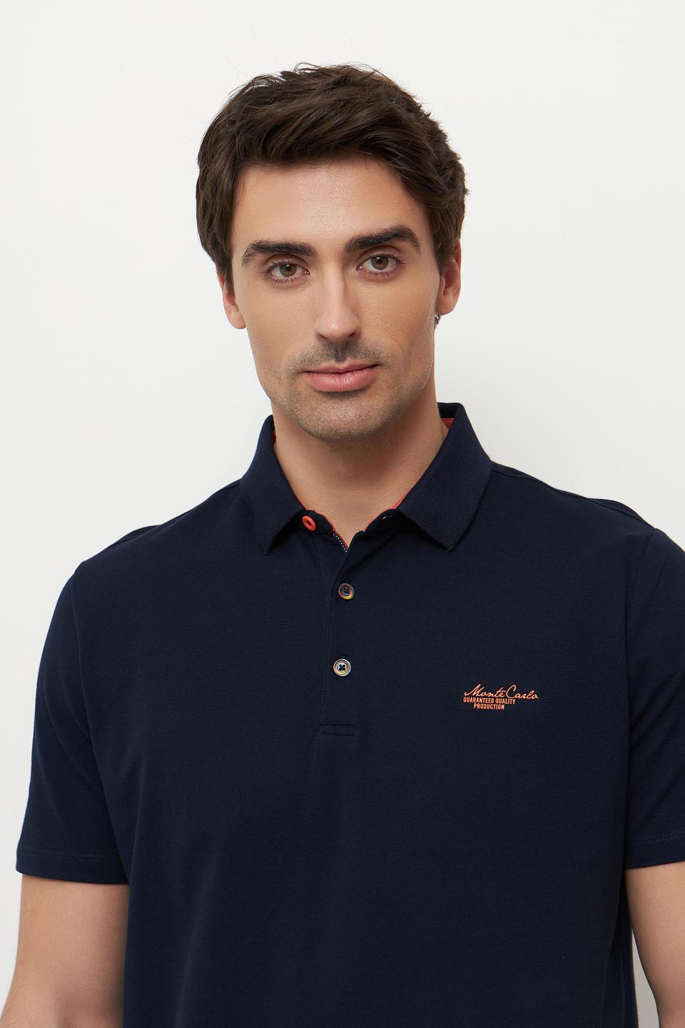 Поло Monte Carlo с вышивкой, тёмно-синее