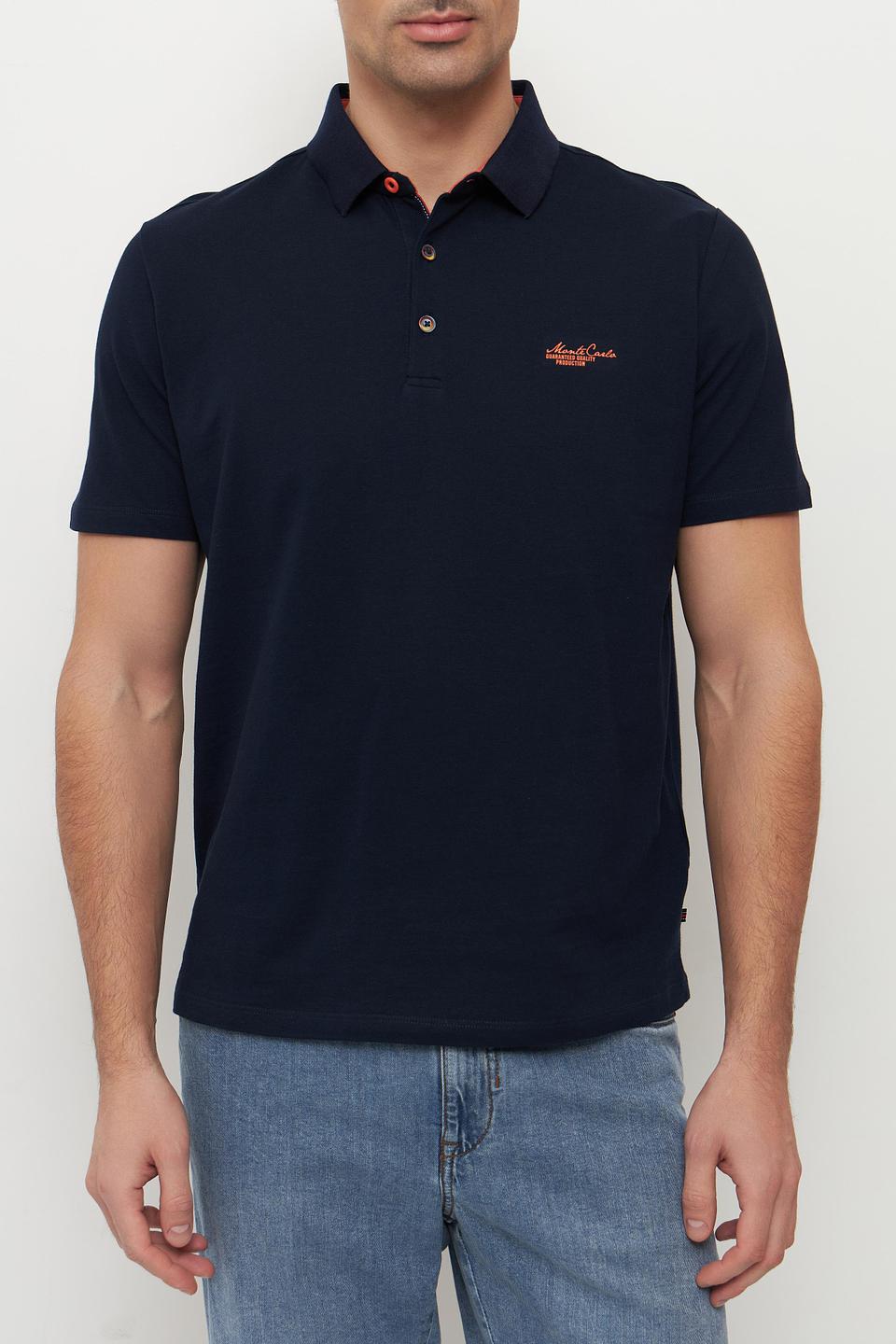 Поло Monte Carlo с вышивкой, тёмно-синее