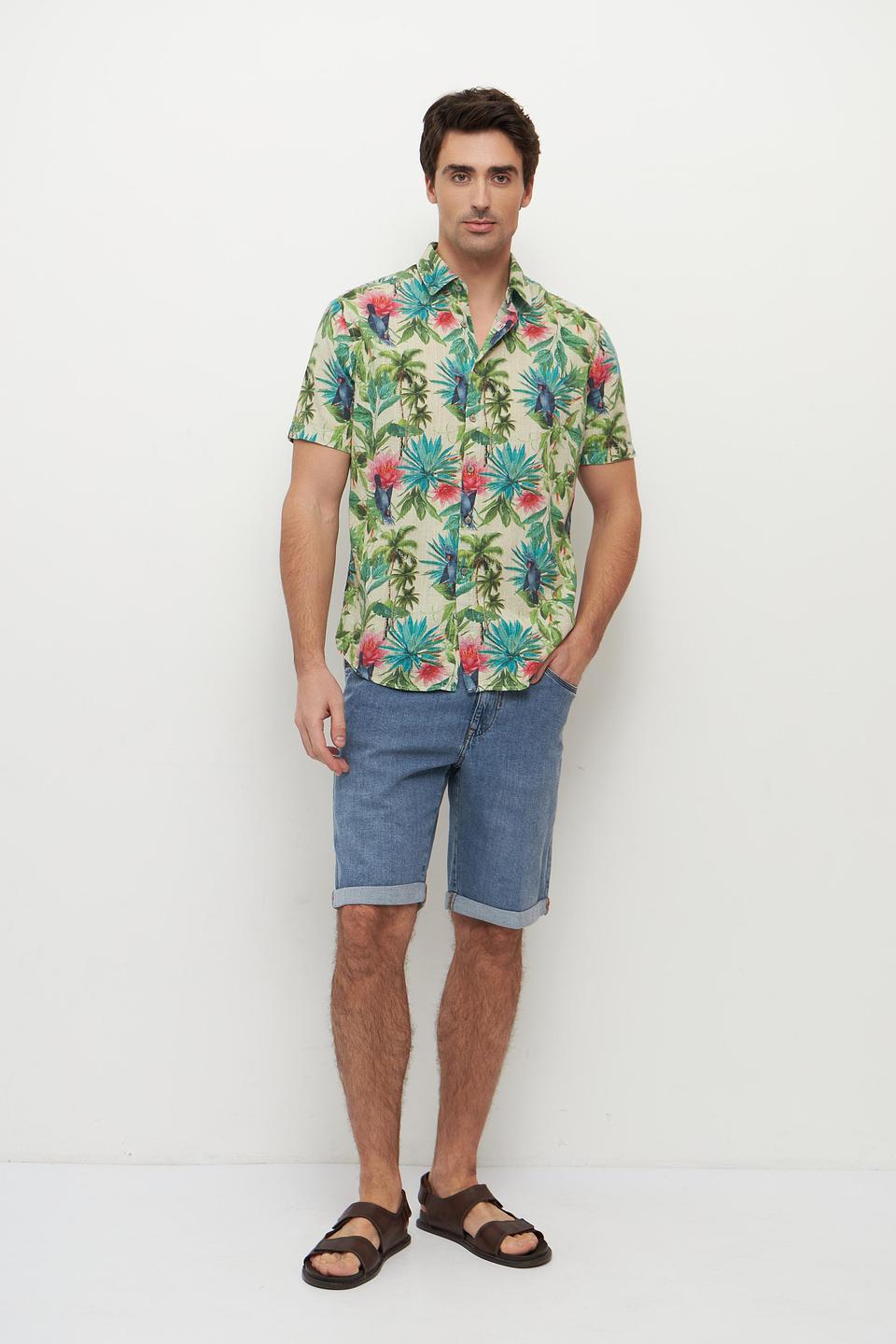 Рубашка Monte Carlo с тропическим принтом