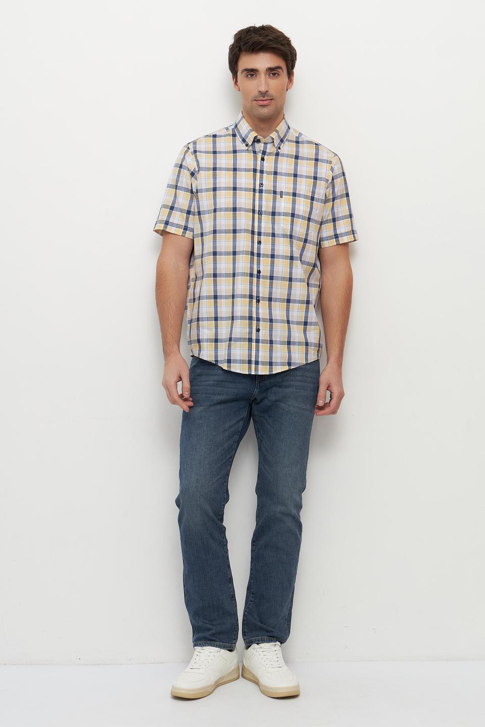 Рубашка Casa Moda в клетку жёлтая