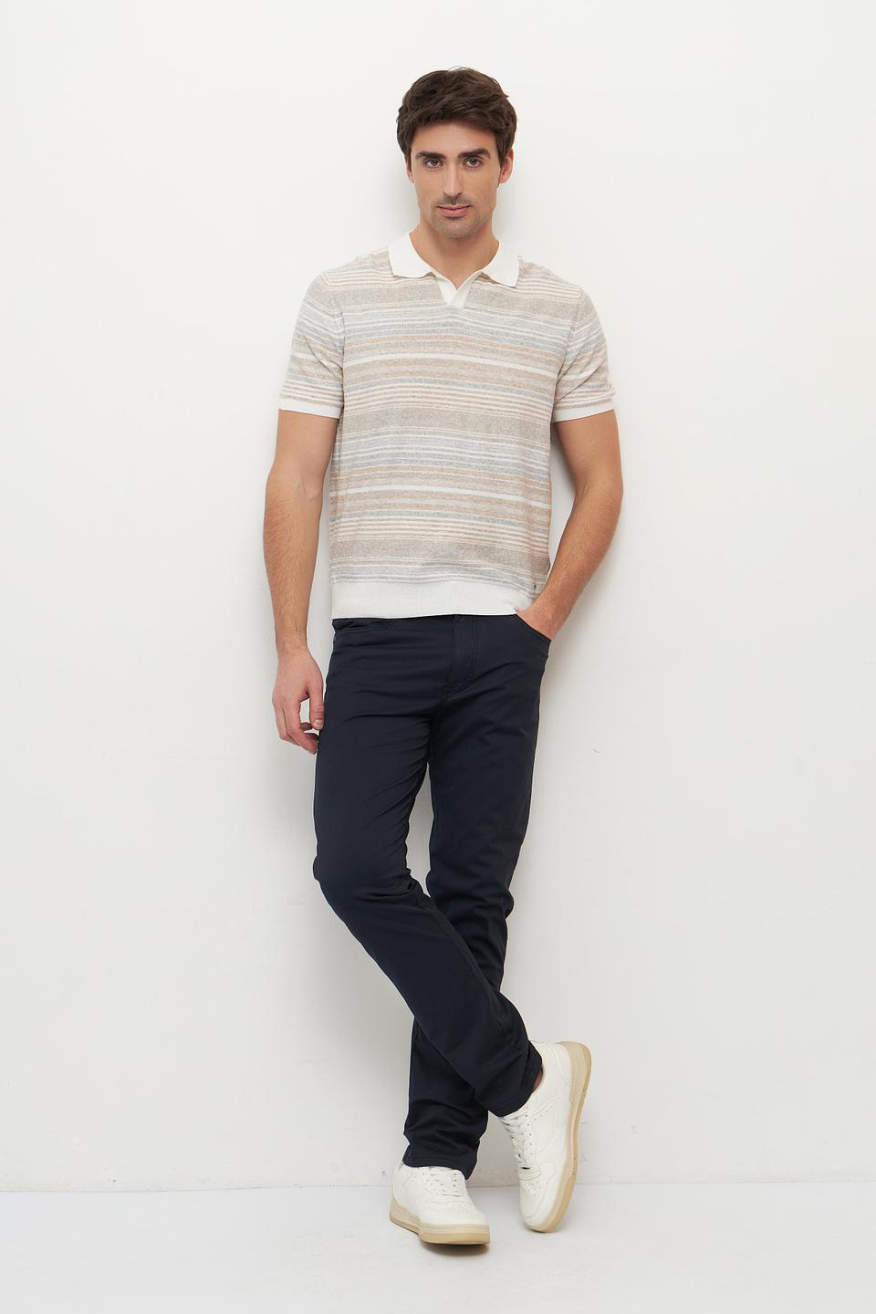 Поло Ragman в полоску бежевый