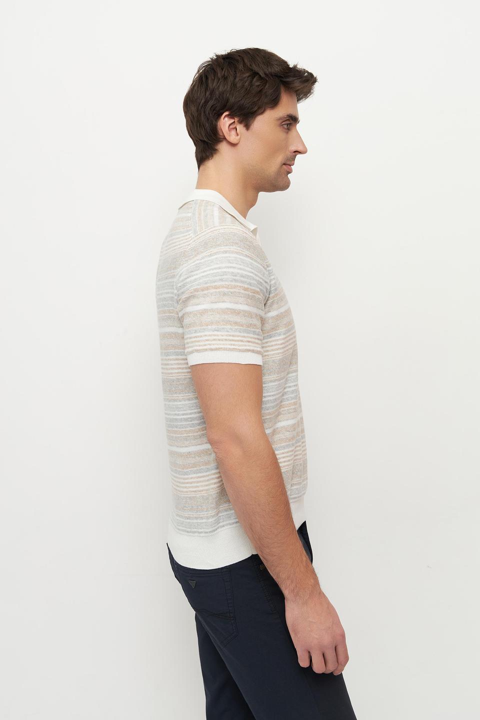 Поло Ragman в полоску бежевый