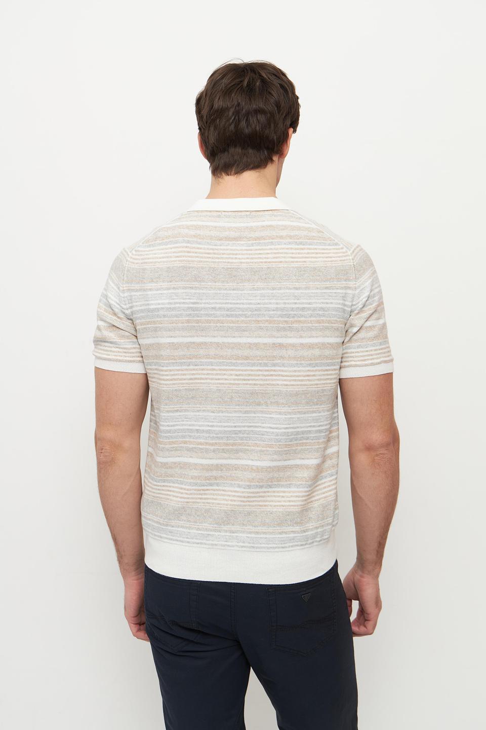 Поло Ragman в полоску бежевый