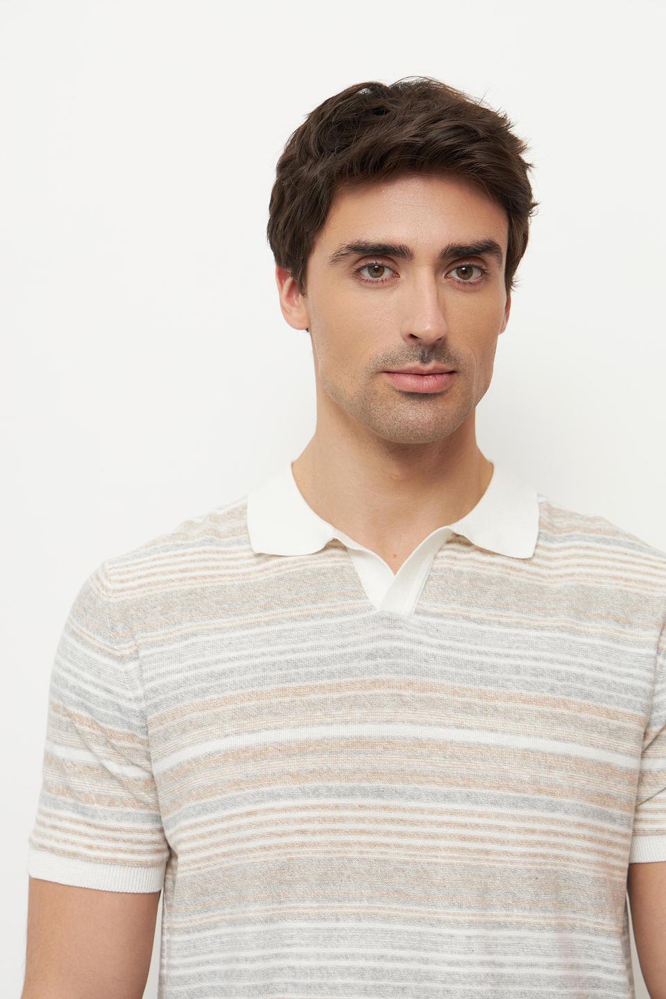 Поло Ragman в полоску бежевый