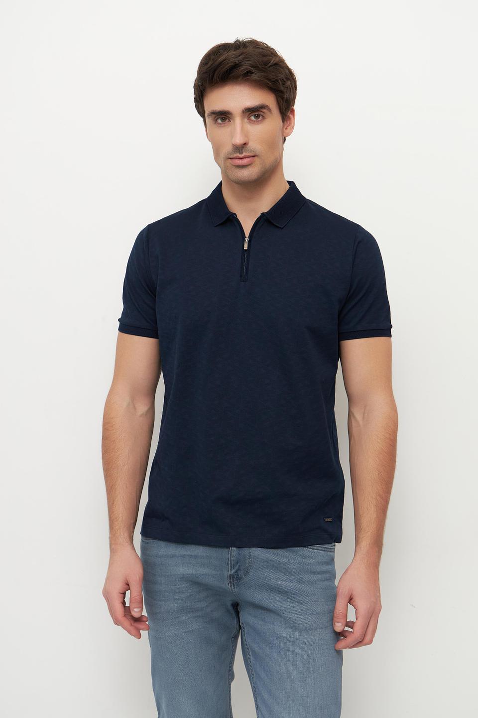 Поло Ragman с контрастной отделкой синий