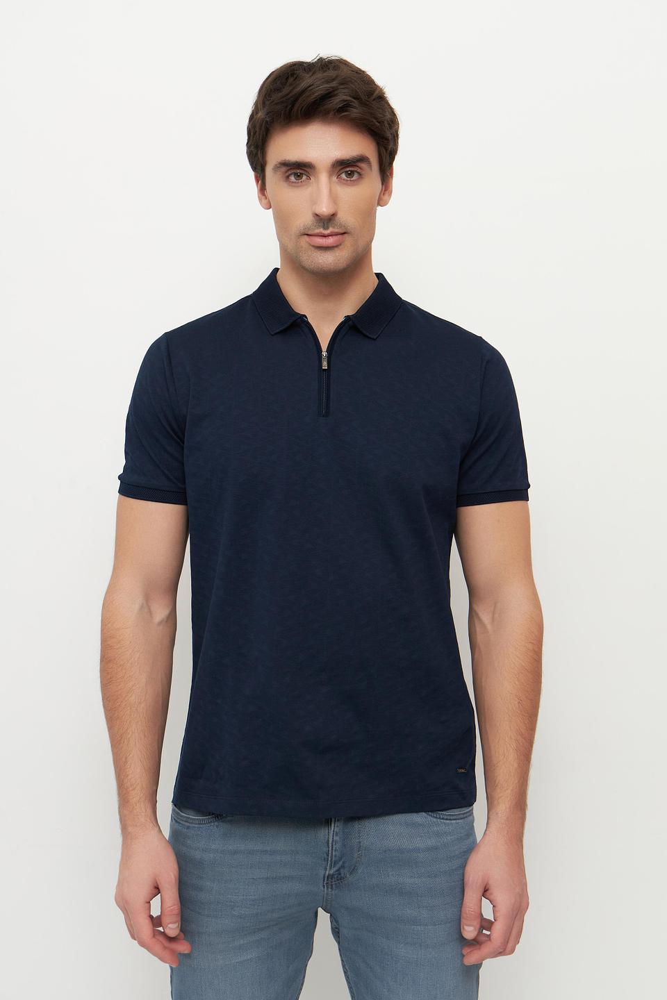 Поло Ragman с контрастной отделкой синий