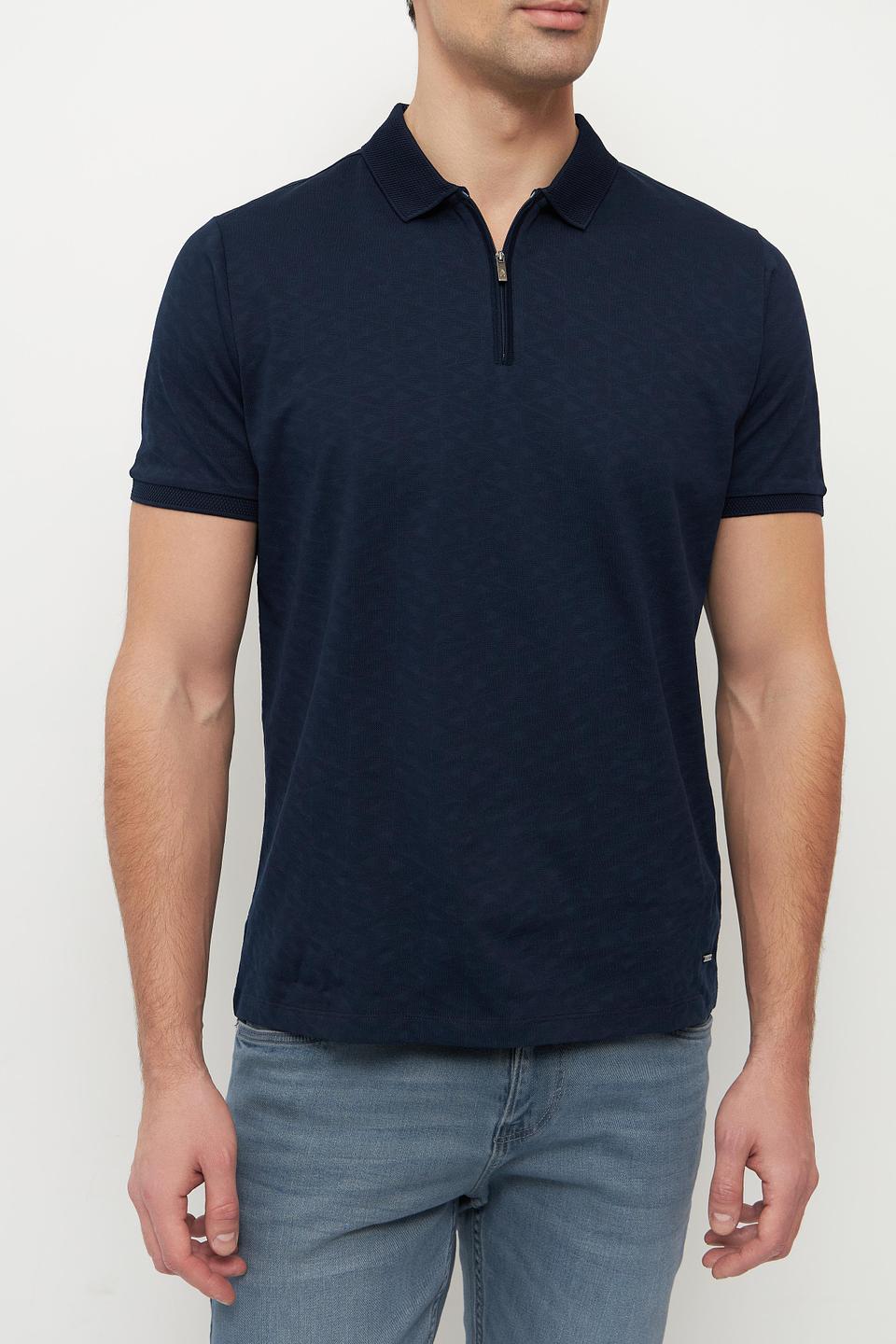 Поло Ragman с контрастной отделкой синий