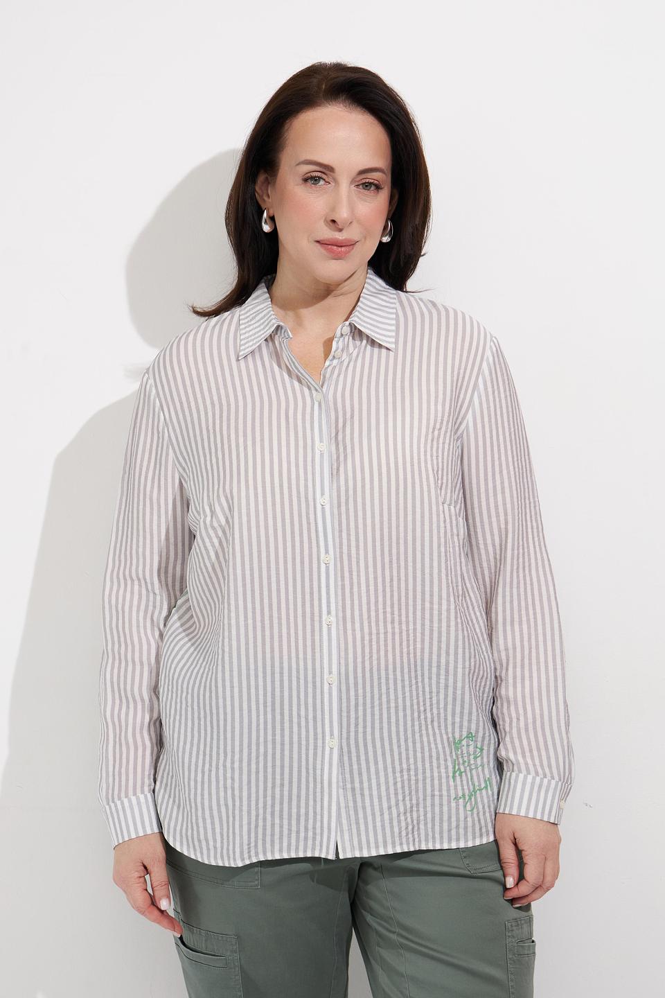 Блуза Lebek в полоску с вышивкой