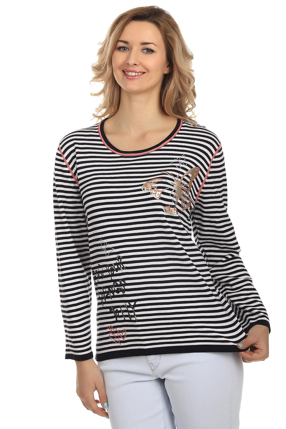 Пуловер Via Appia в полоску с аппликацией