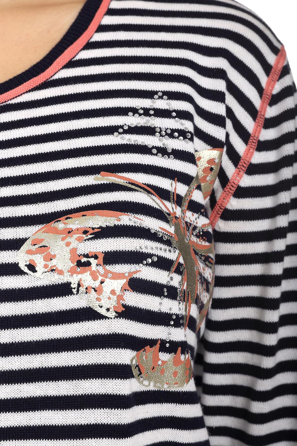 Пуловер Via Appia в полоску с аппликацией