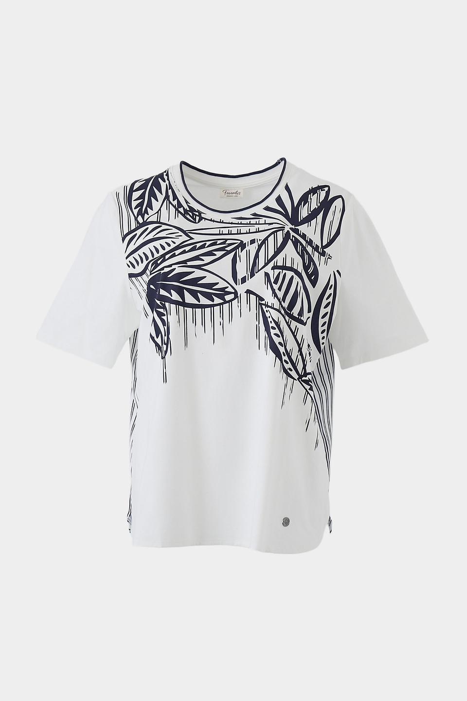 Блуза Lebek с принтом тропических листьев