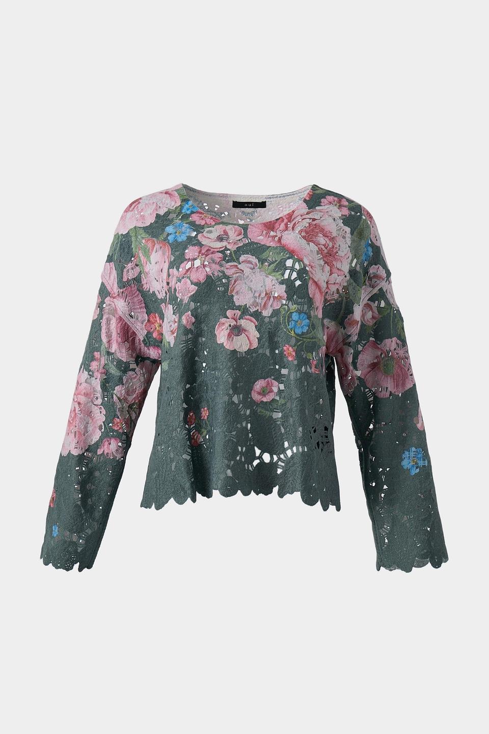 Пуловер Oui с цветочным принтом