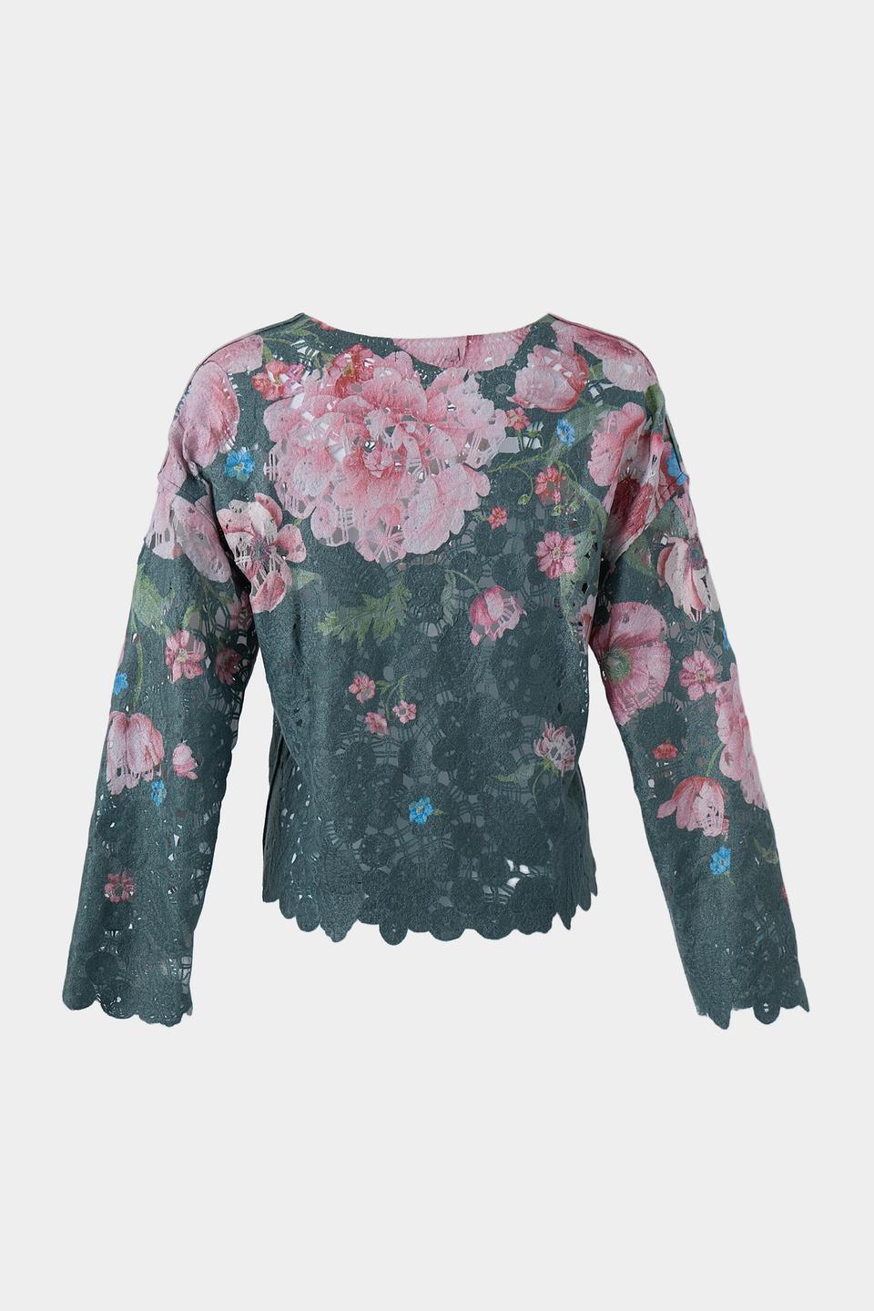 Пуловер Oui с цветочным принтом