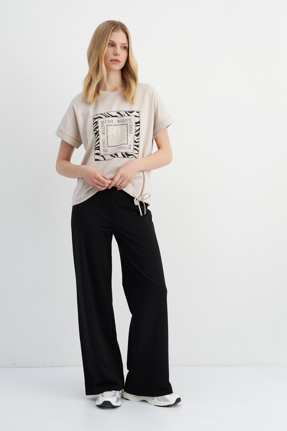 Брюки Passioni палаццо чёрные