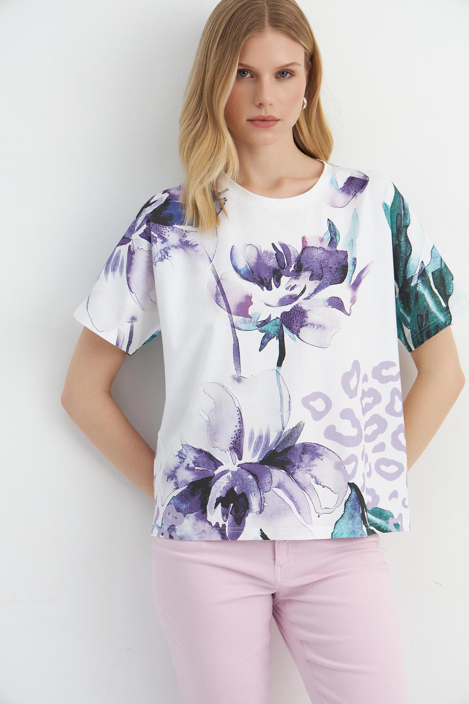Футболка Passioni с цветочным принтом
