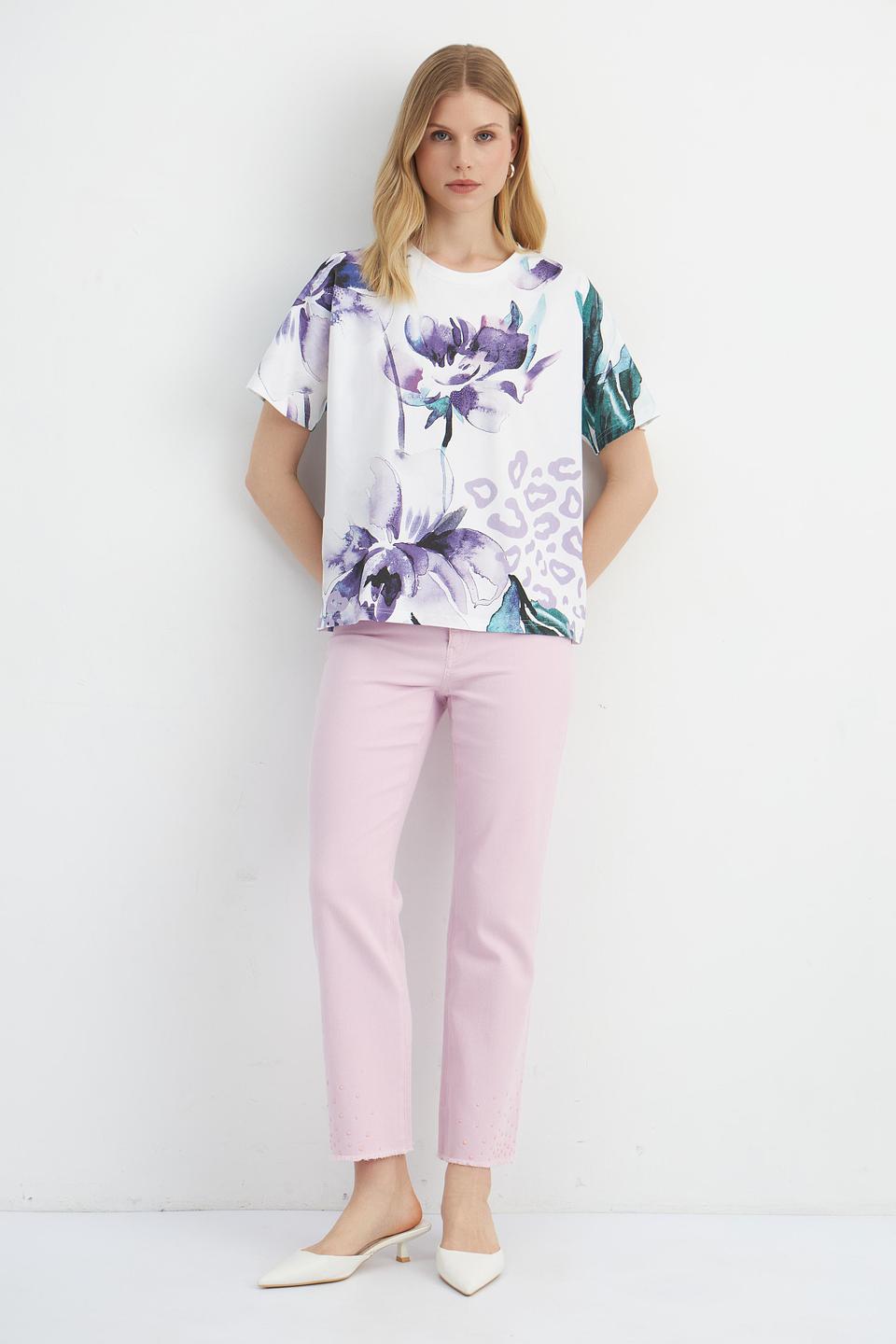 Футболка Passioni с цветочным принтом