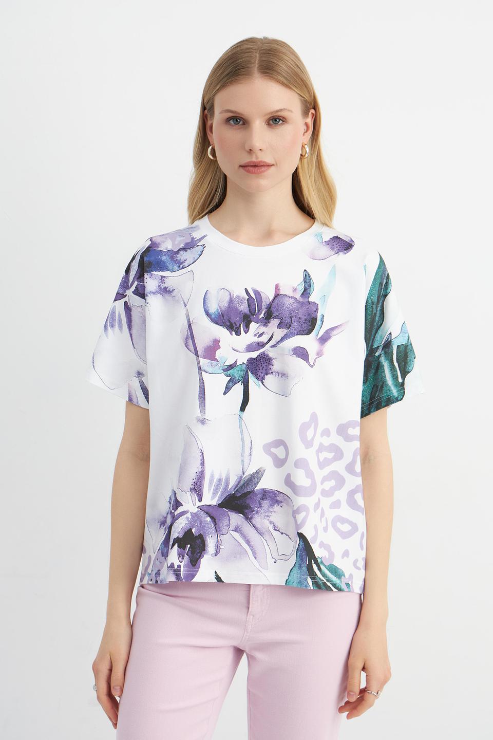 Футболка Passioni с цветочным принтом