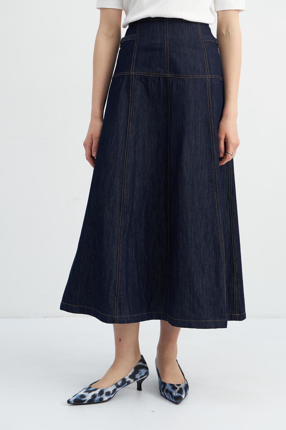 Юбка джинсовая Oui с вышивкой