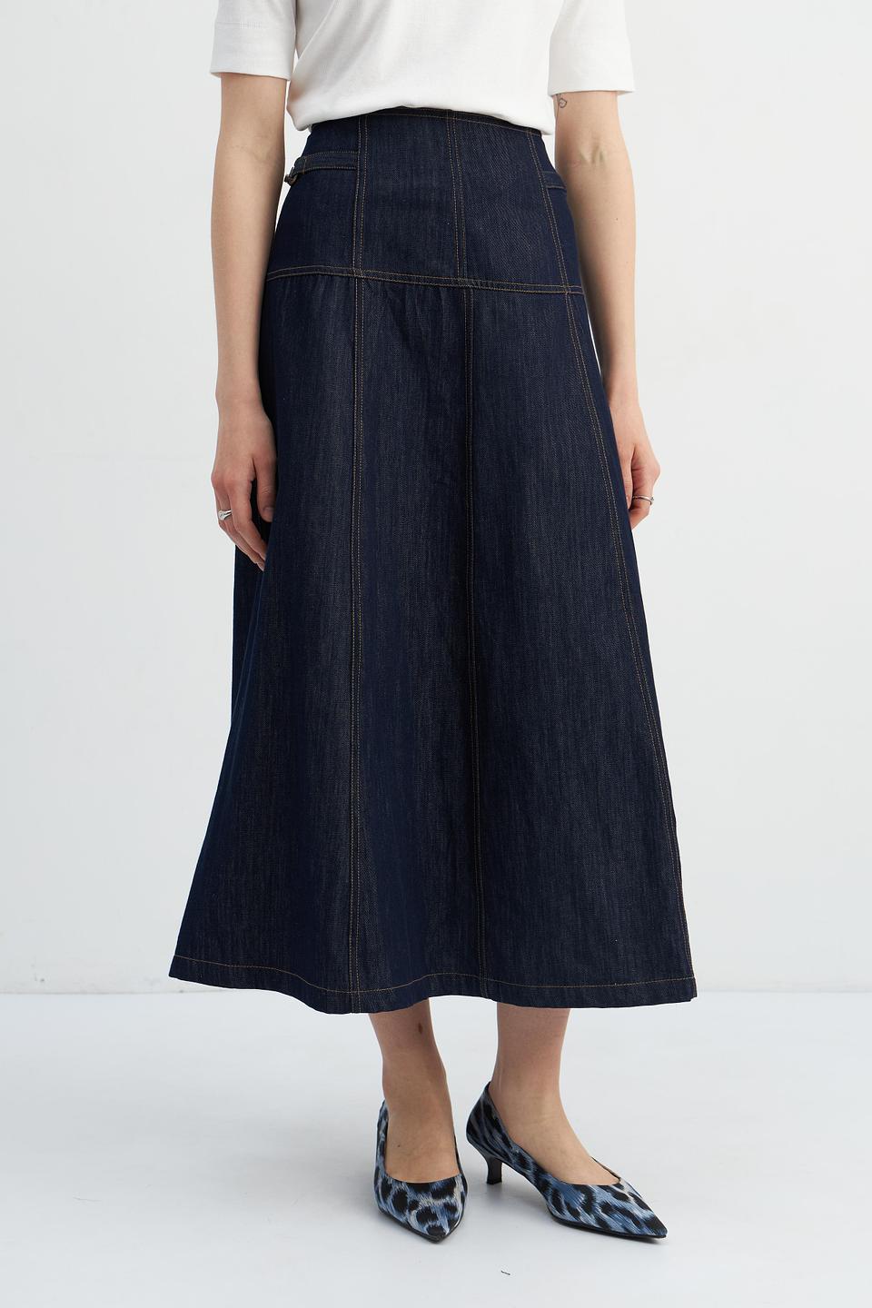 Юбка джинсовая Oui с вышивкой