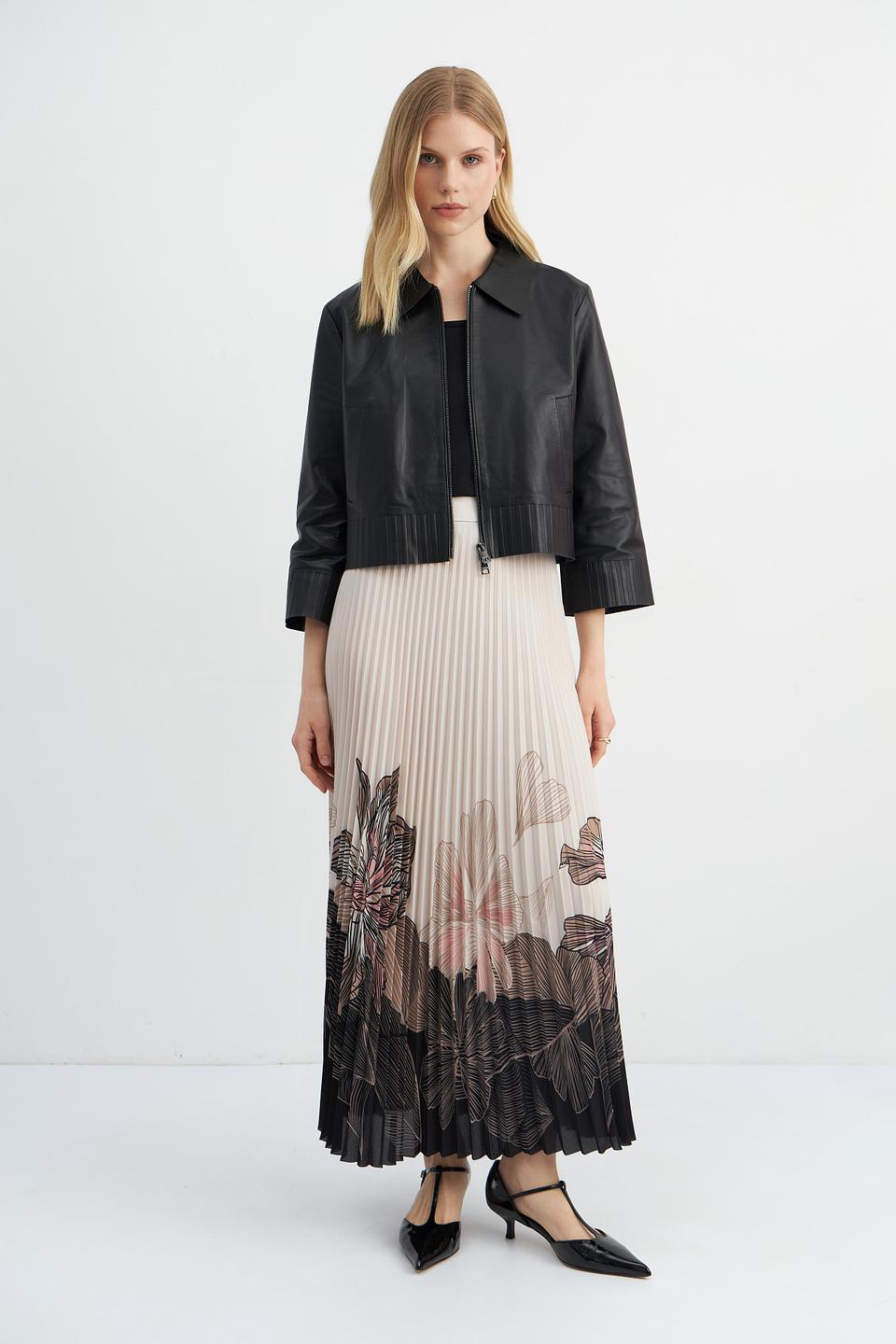 Кожаная куртка Marc Cain с отделкой