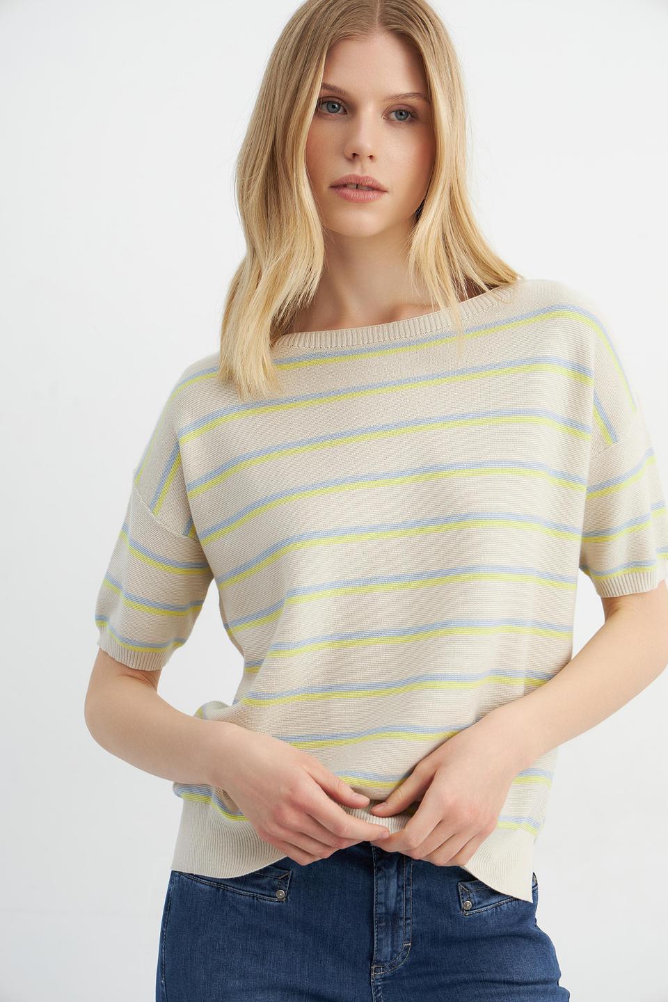 Пуловер Catnoir в полоску бежевый