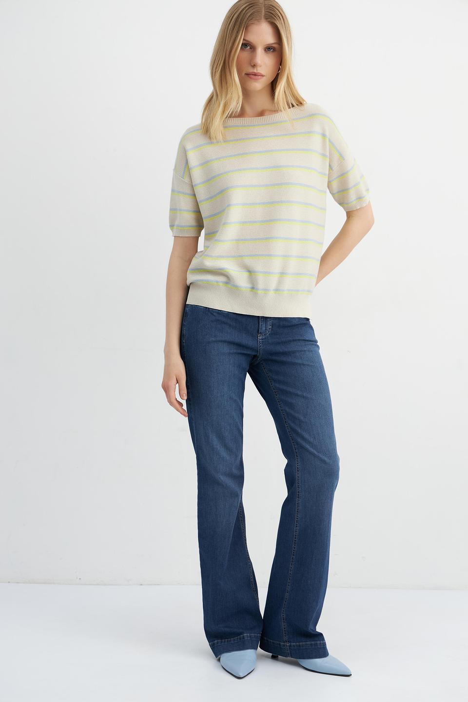 Пуловер Catnoir в полоску бежевый