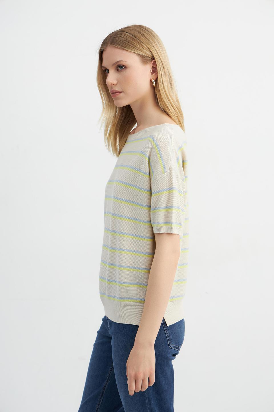 Пуловер Catnoir в полоску бежевый