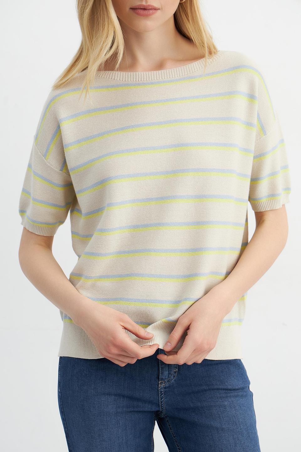 Пуловер Catnoir в полоску бежевый