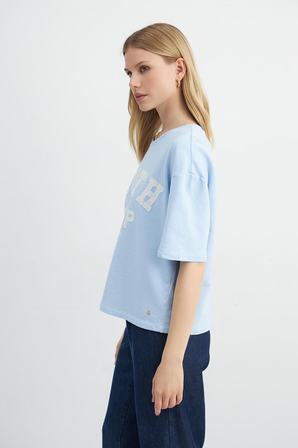 Футболка Monari светло-голубая с принтом