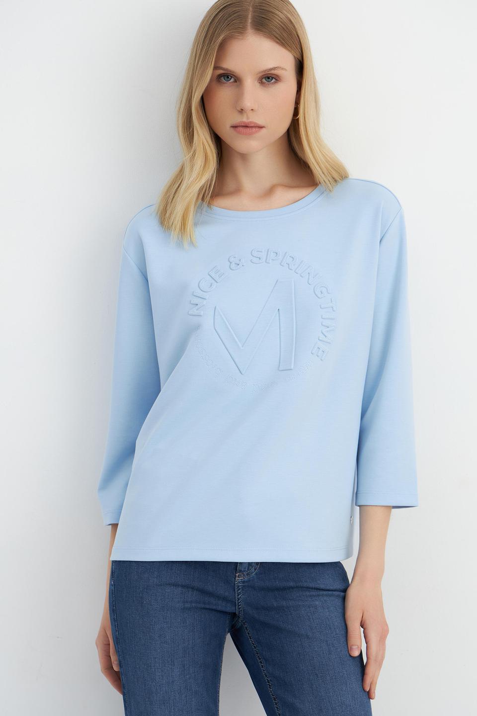 Пуловер Monari светло-голубой с логотипом