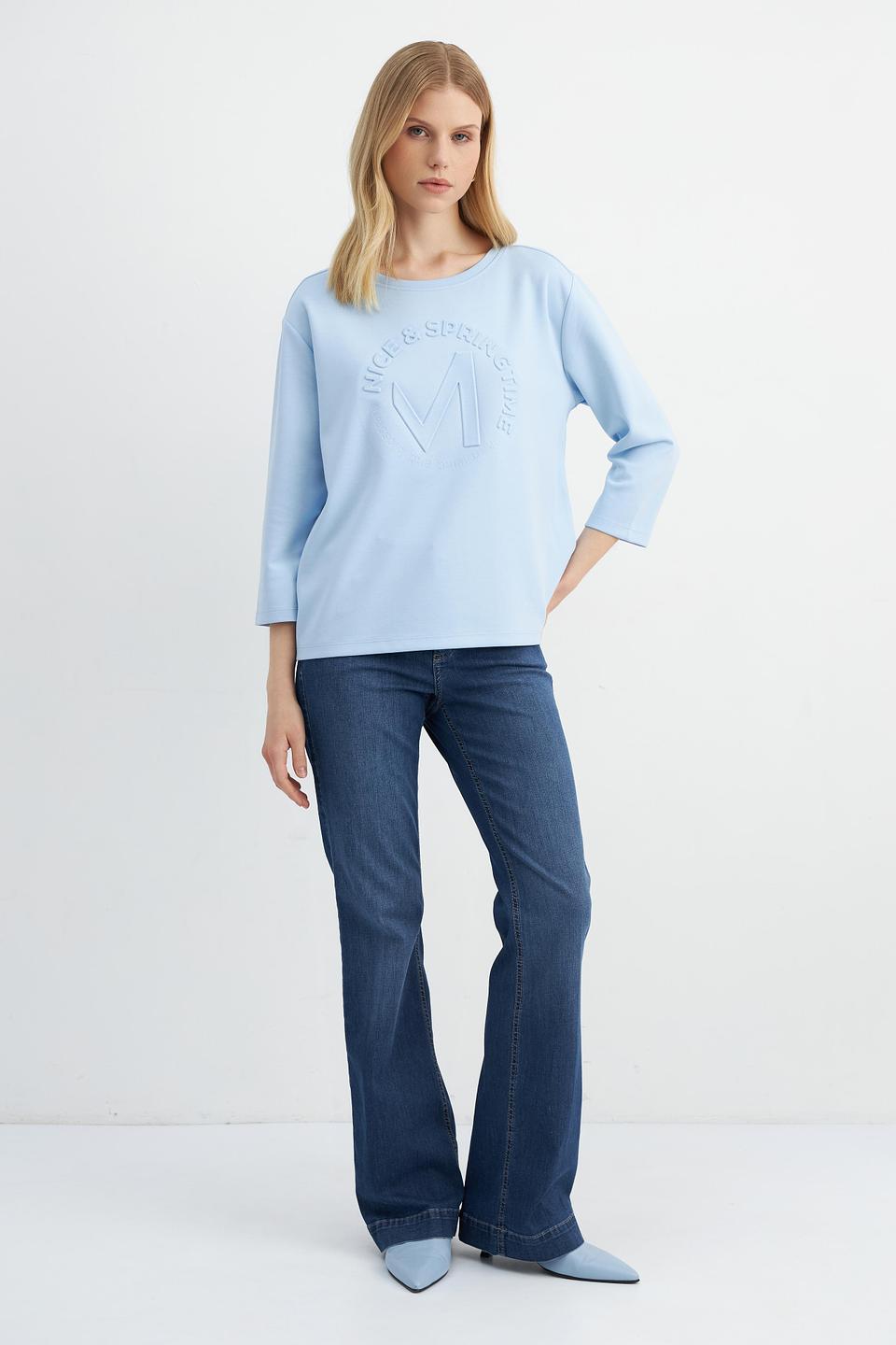 Пуловер Monari светло-голубой с логотипом