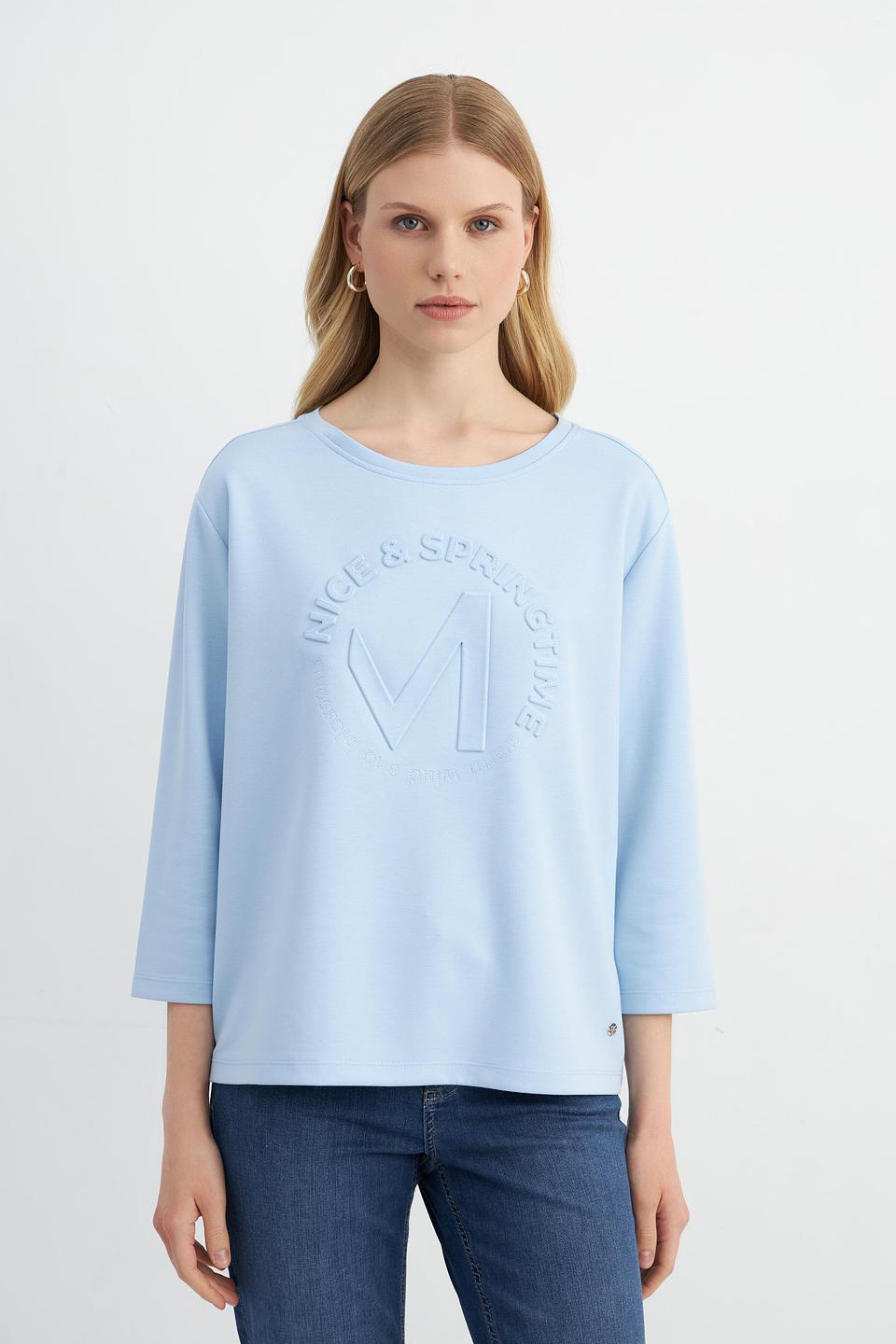 Пуловер Monari светло-голубой с логотипом