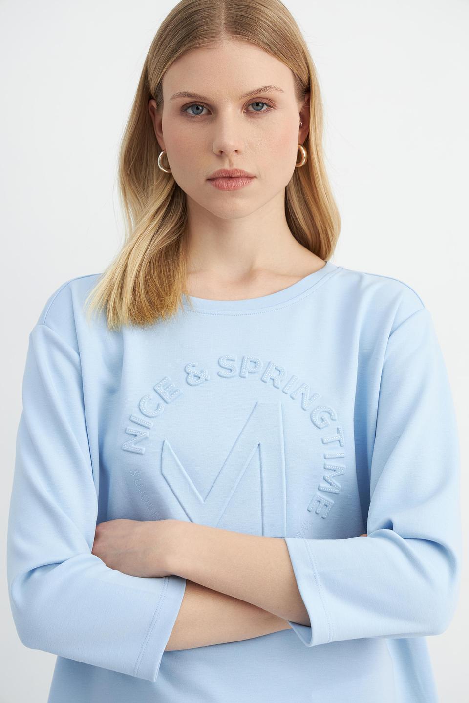 Пуловер Monari светло-голубой с логотипом